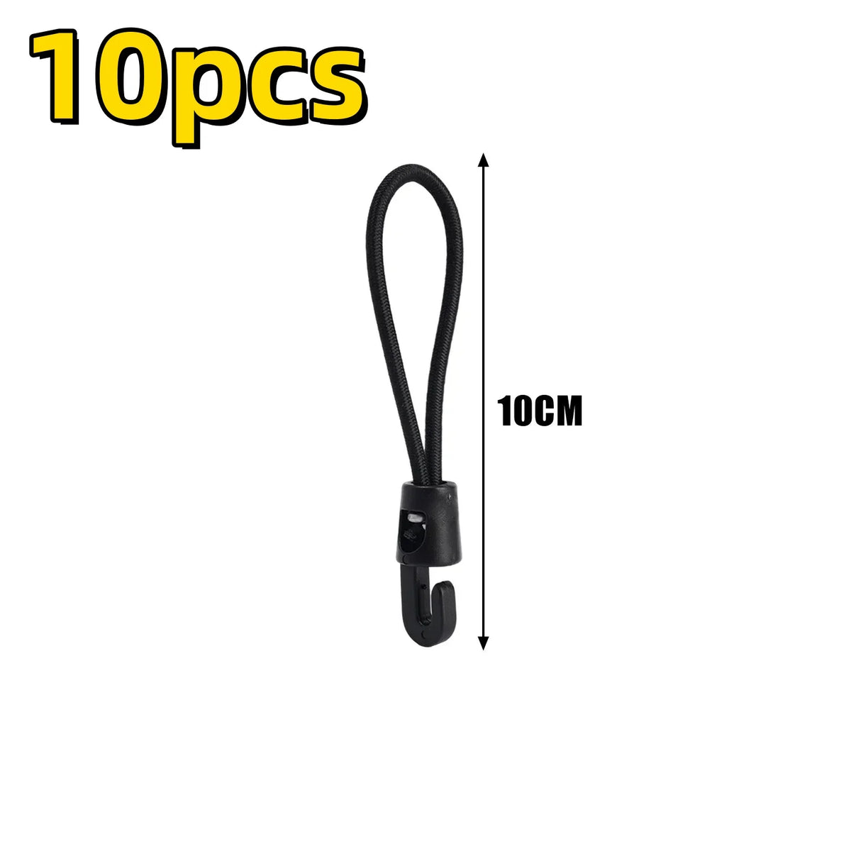 10/50/100Pcs Bungee Cord with Hooks High Elasticity Expander with Hooks Rubber Tensioner with Hooks for Camping Tarpaulin