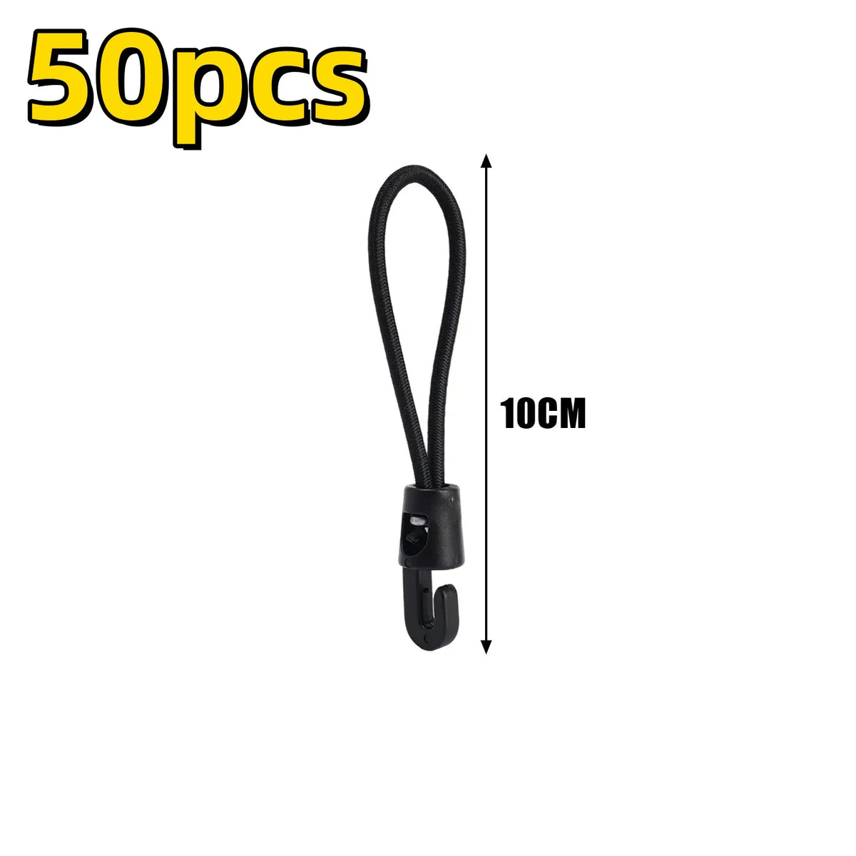 10/50/100Pcs Bungee Cord with Hooks High Elasticity Expander with Hooks Rubber Tensioner with Hooks for Camping Tarpaulin