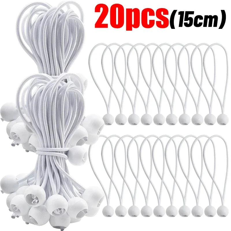 Outdoor Elastic Ball Rope Bungee Cords Portable Tent Fixing Tarpaulin Awning Canopy Heavy Duty Tarp Tie Down Tent Accessories