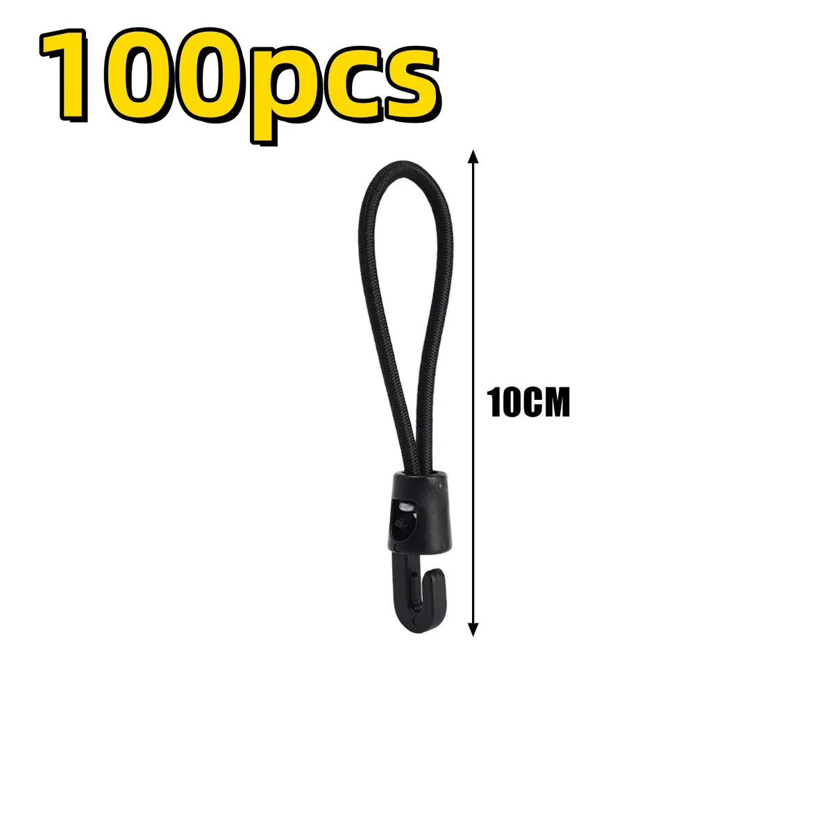 10/50/100Pcs Bungee Cord with Hooks High Elasticity Expander with Hooks Rubber Tensioner with Hooks for Camping Tarpaulin