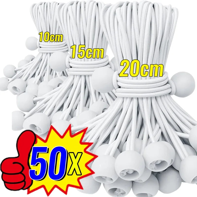 Outdoor Elastic Ball Rope Bungee Cords Portable Tent Fixing Tarpaulin Awning Canopy Heavy Duty Tarp Tie Down Tent Accessories