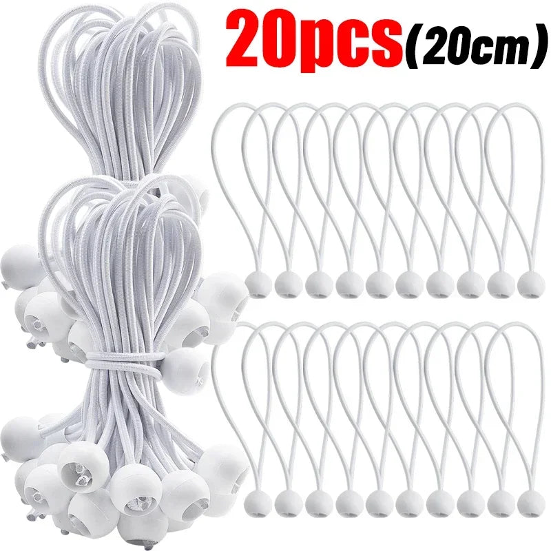 Outdoor Elastic Ball Rope Bungee Cords Portable Tent Fixing Tarpaulin Awning Canopy Heavy Duty Tarp Tie Down Tent Accessories