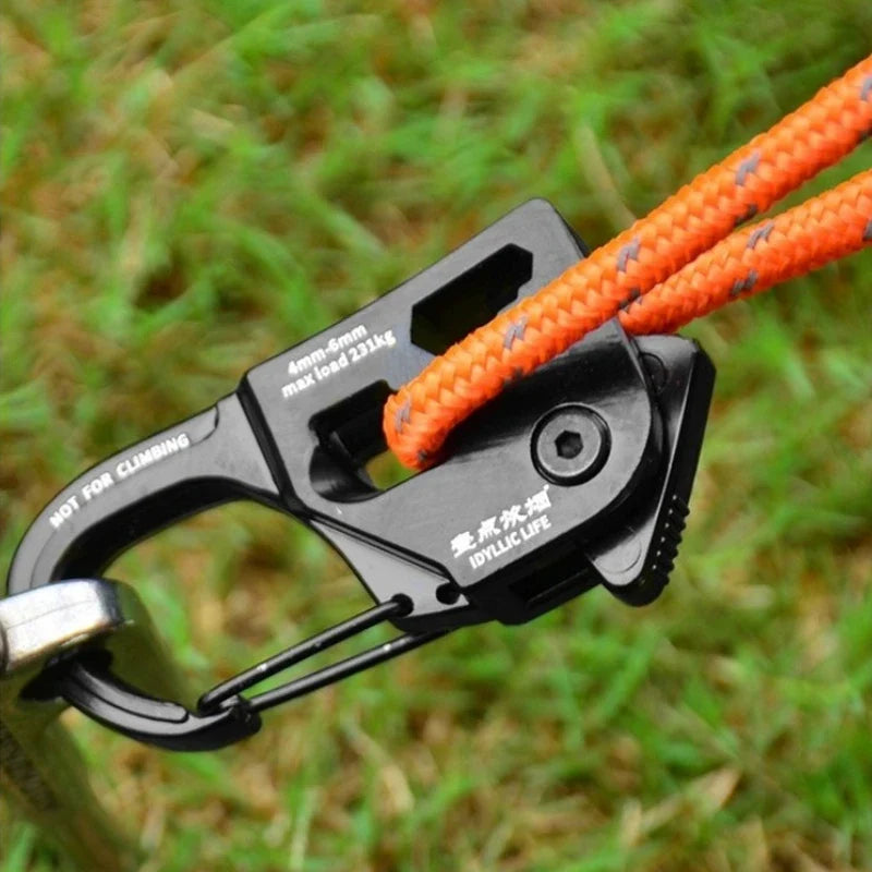 Aluminum Alloy Tent Rope Tensioner Rustproof Strong Load-Bearing Quick Fix Buckle Cord Adjuster for Camping Tent Accessories