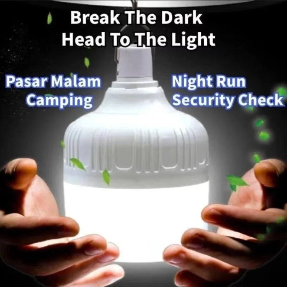 Portable Outdoor BBQ Camping Lights USB Rechargeable lamp LED Emergency Bulb Hook High Power Tents Lantern Night Lights Bulb