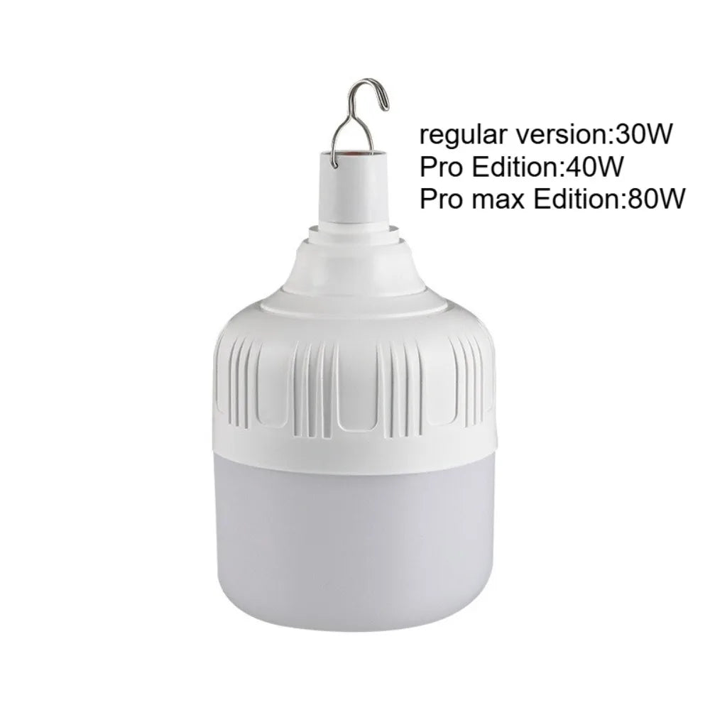Portable Outdoor BBQ Camping Lights USB Rechargeable lamp LED Emergency Bulb Hook High Power Tents Lantern Night Lights Bulb
