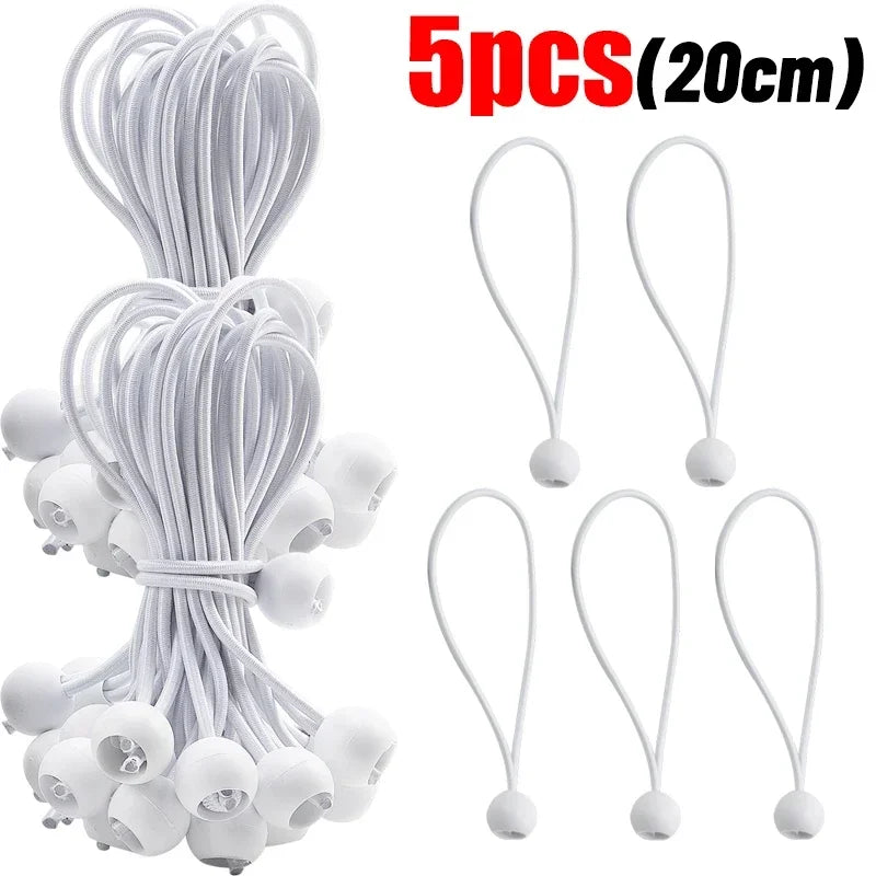 Outdoor Elastic Ball Rope Bungee Cords Portable Tent Fixing Tarpaulin Awning Canopy Heavy Duty Tarp Tie Down Tent Accessories
