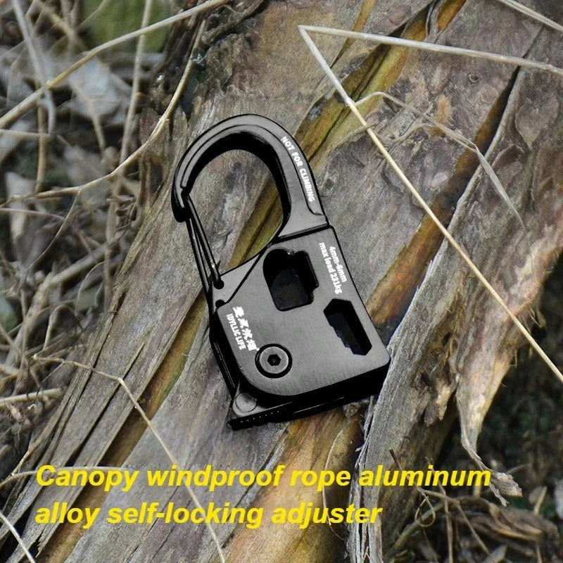 Aluminum Alloy Tent Rope Tensioner Rustproof Strong Load-Bearing Quick Fix Buckle Cord Adjuster for Camping Tent Accessories