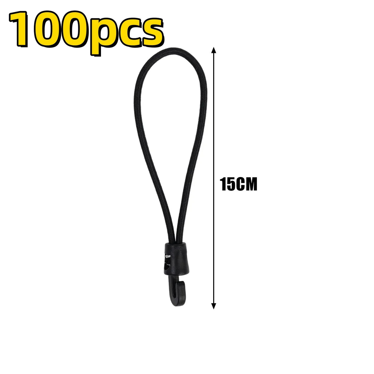 10/50/100Pcs Bungee Cord with Hooks High Elasticity Expander with Hooks Rubber Tensioner with Hooks for Camping Tarpaulin