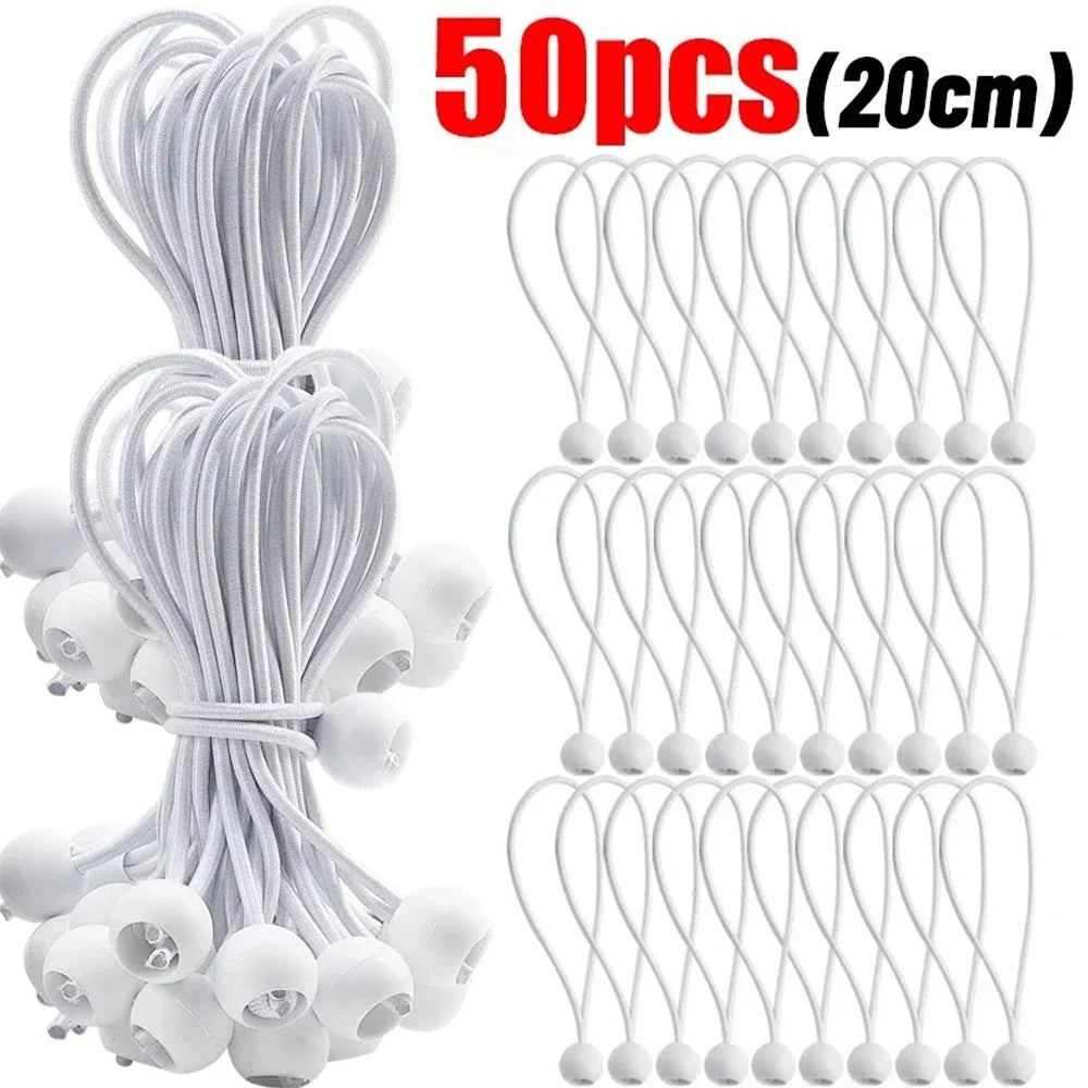 Outdoor Elastic Ball Rope Bungee Cords Portable Tent Fixing Tarpaulin Awning Canopy Heavy Duty Tarp Tie Down Tent Accessories
