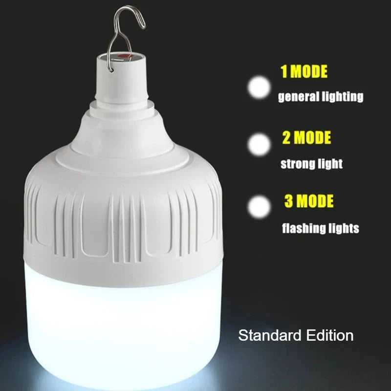 Portable Outdoor BBQ Camping Lights USB Rechargeable lamp LED Emergency Bulb Hook High Power Tents Lantern Night Lights Bulb
