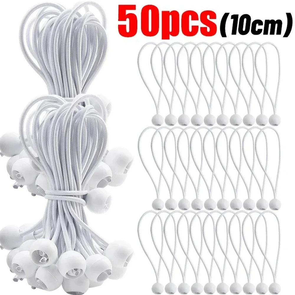 Outdoor Elastic Ball Rope Bungee Cords Portable Tent Fixing Tarpaulin Awning Canopy Heavy Duty Tarp Tie Down Tent Accessories