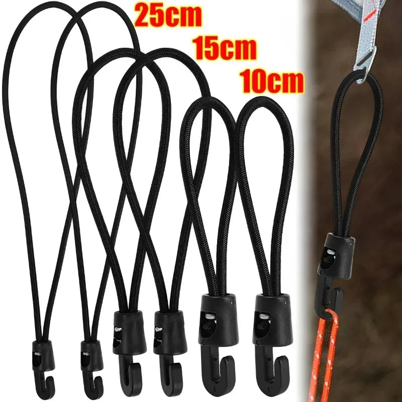 10/50/100Pcs Bungee Cord with Hooks High Elasticity Expander with Hooks Rubber Tensioner with Hooks for Camping Tarpaulin