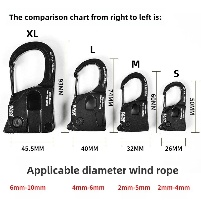 Aluminum Alloy Tent Rope Tensioner Rustproof Strong Load-Bearing Quick Fix Buckle Cord Adjuster for Camping Tent Accessories