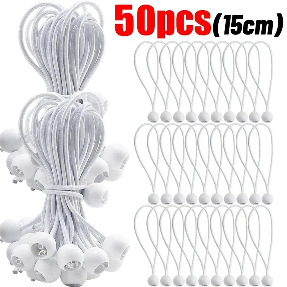 Outdoor Elastic Ball Rope Bungee Cords Portable Tent Fixing Tarpaulin Awning Canopy Heavy Duty Tarp Tie Down Tent Accessories