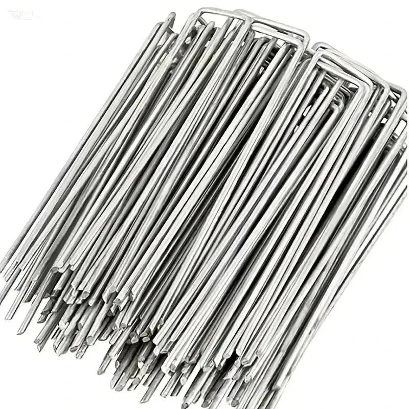 Garden Stakes Galvanized Landscape Staples,U-Type Turf Staples for Artificial Grass, Rust Proof Sod Pins Stakes Tent Peg Nails