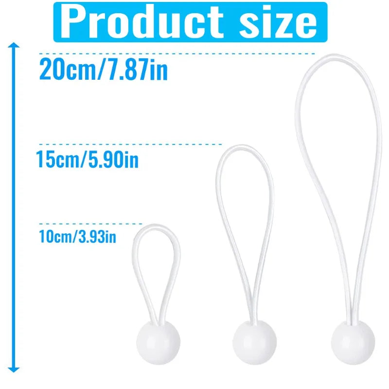 Outdoor Elastic Ball Rope Bungee Cords Portable Tent Fixing Tarpaulin Awning Canopy Heavy Duty Tarp Tie Down Tent Accessories